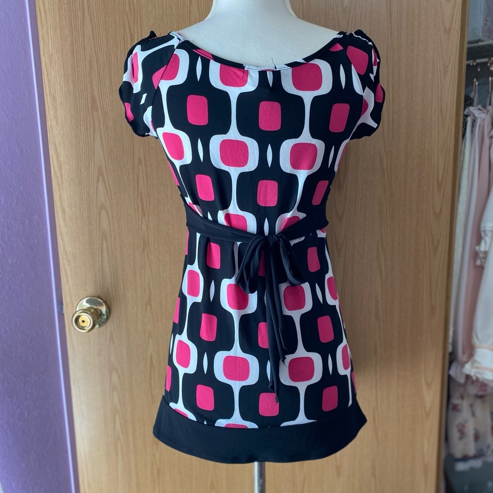 Retro Patterned Blouse - Picture 3 of 4